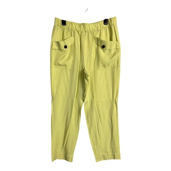 Ann Taylor Lyocell Womens Trousers Slacks Pockets 12 Yellow Green Casual - Picture 1 of 6